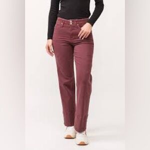 NWT Dear John Holly High-Rise Straight Jeans in Maroon Chocolate Size 29 Casual